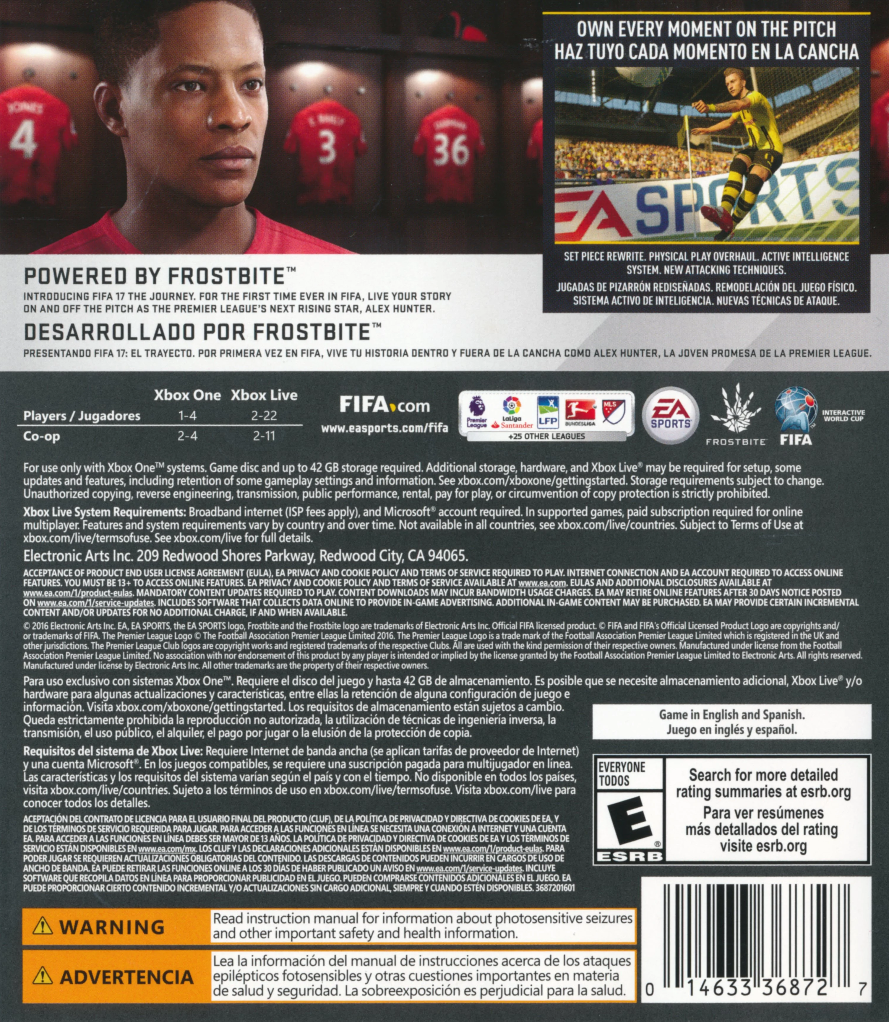 FIFA 17 - Xbox One - Deluxe Edition - Complete In Box back cover art
