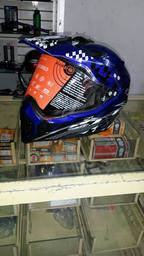 Casco Tipo Cross Iron Racong Azul Talla L m xl