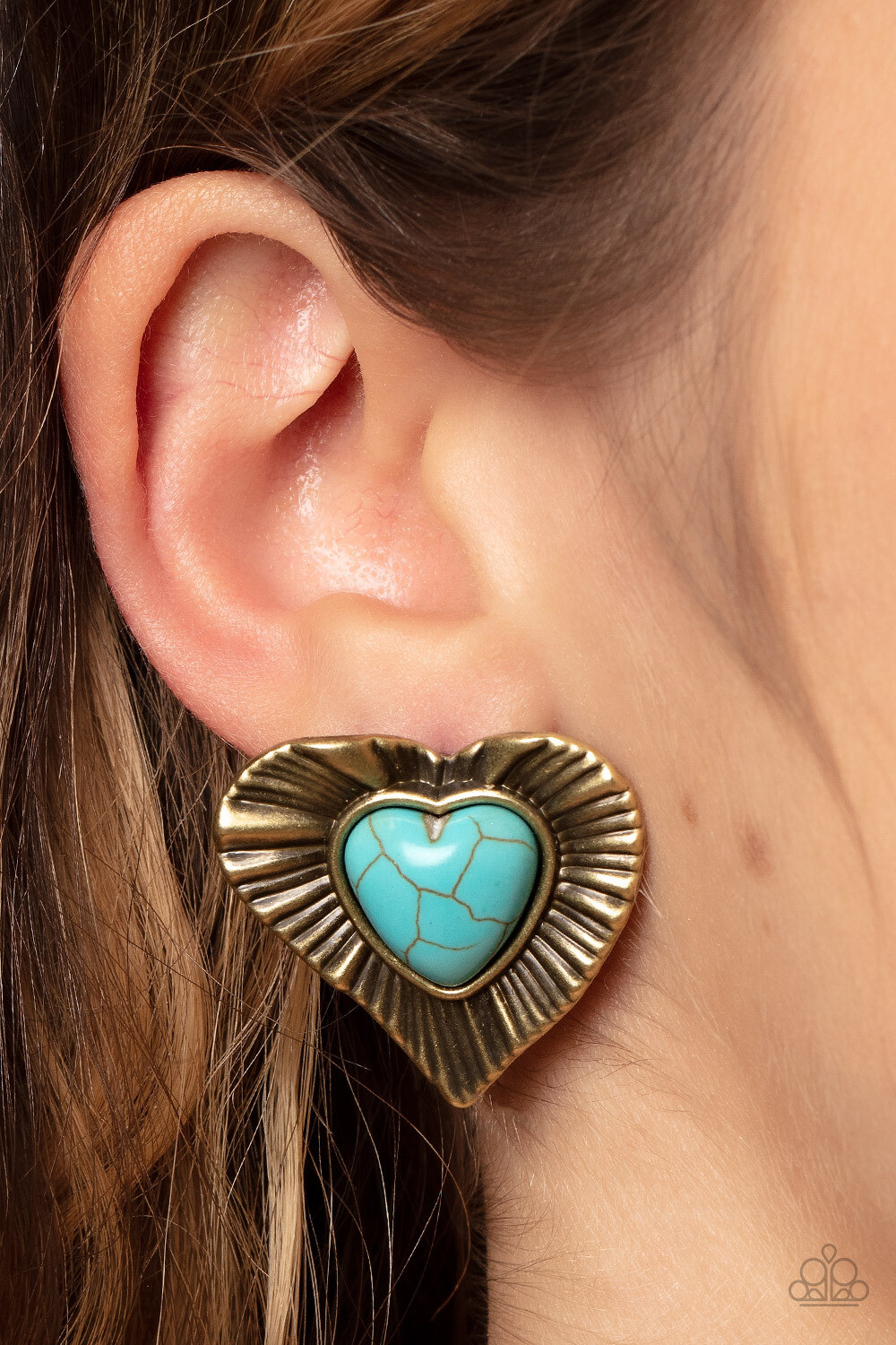 Rustic-Romance-Brass Post Earrings