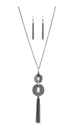 Timelessly Tasseled - Black Necklace