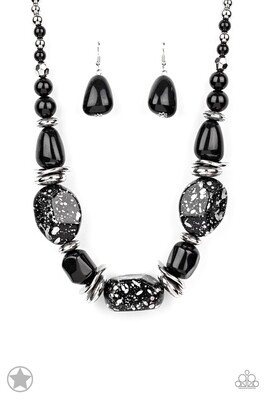 In Good Glazes - Black Blockbuster Necklace