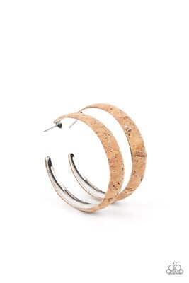 A CORK In The Road - Silver Cork Earring