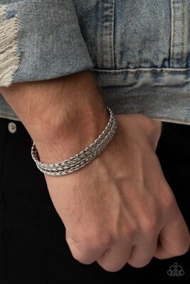 Line of Scrimmage - Men&#39;s Silver Bracelet