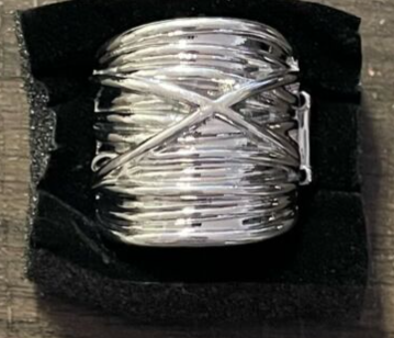 Urban Overlap Silver Ring