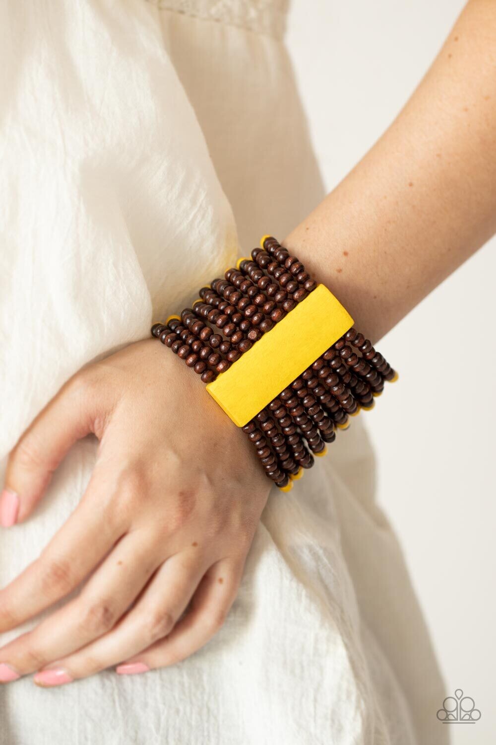Tropical Trendsetter - Yellow Wood Bracelet