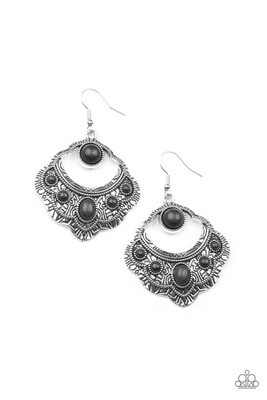 Saguaro Sunset - Black Earring