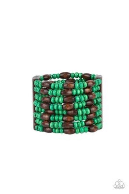 Tropical Nirvana - Green Wood Bracelet