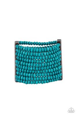 Waikiki-Wonderland-Blue Wood Bracelet
