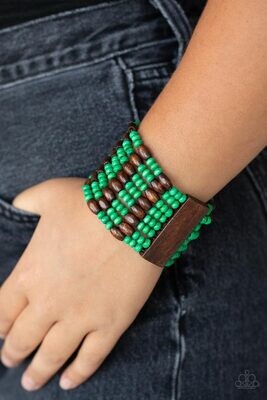 Tropical Nirvana - Green Wood Bracelet