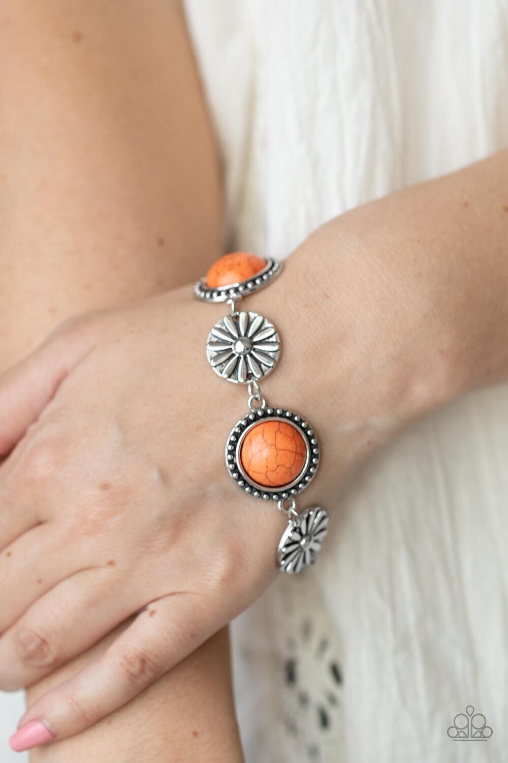 Fredonia Flower Patch - Orange Bracelet