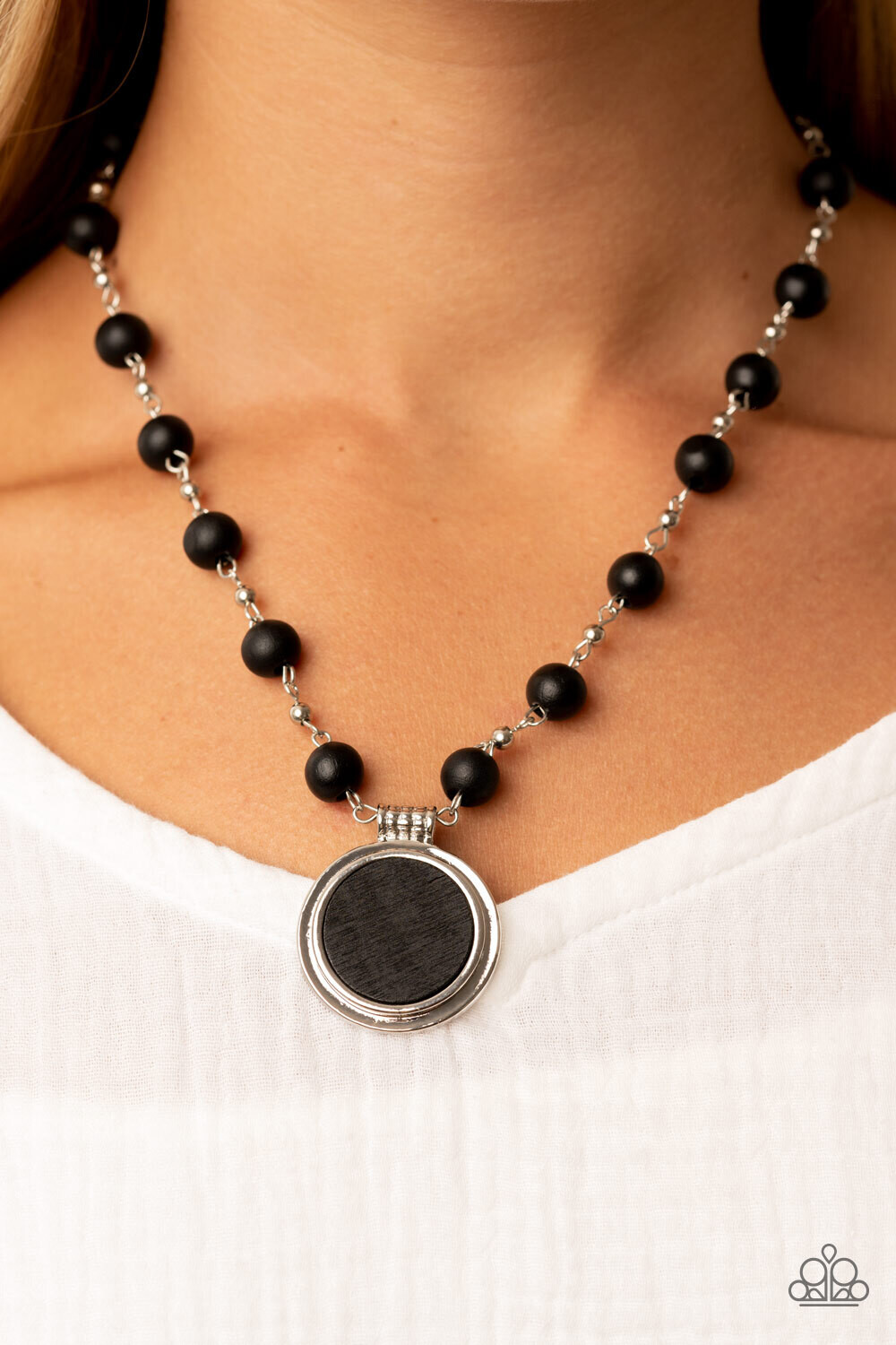 Soulful Sunrise - Black Wood Necklace