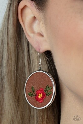 Prairie Patchwork - Red Earring