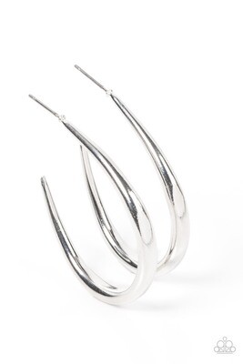 Curve Your Appetite - Silver Earring