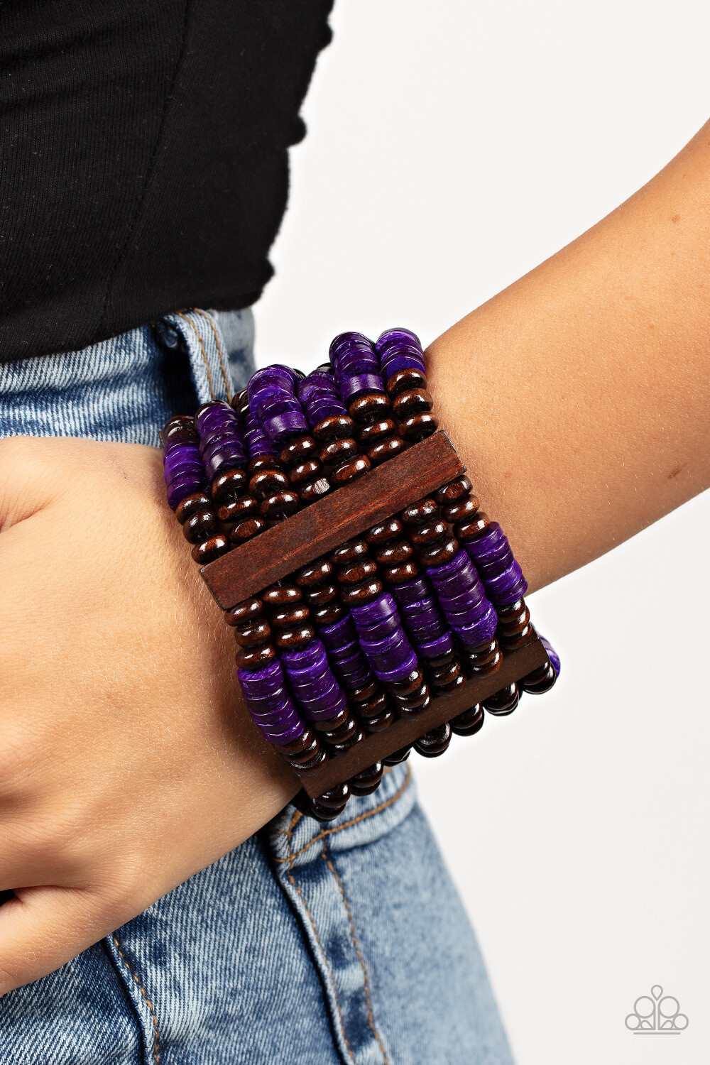 Vacay Vogue - Purple Wood Bracelet