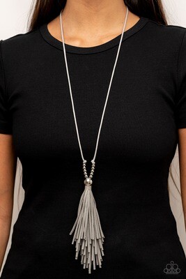 A Clean Sweep - Silver/Gray Necklace
