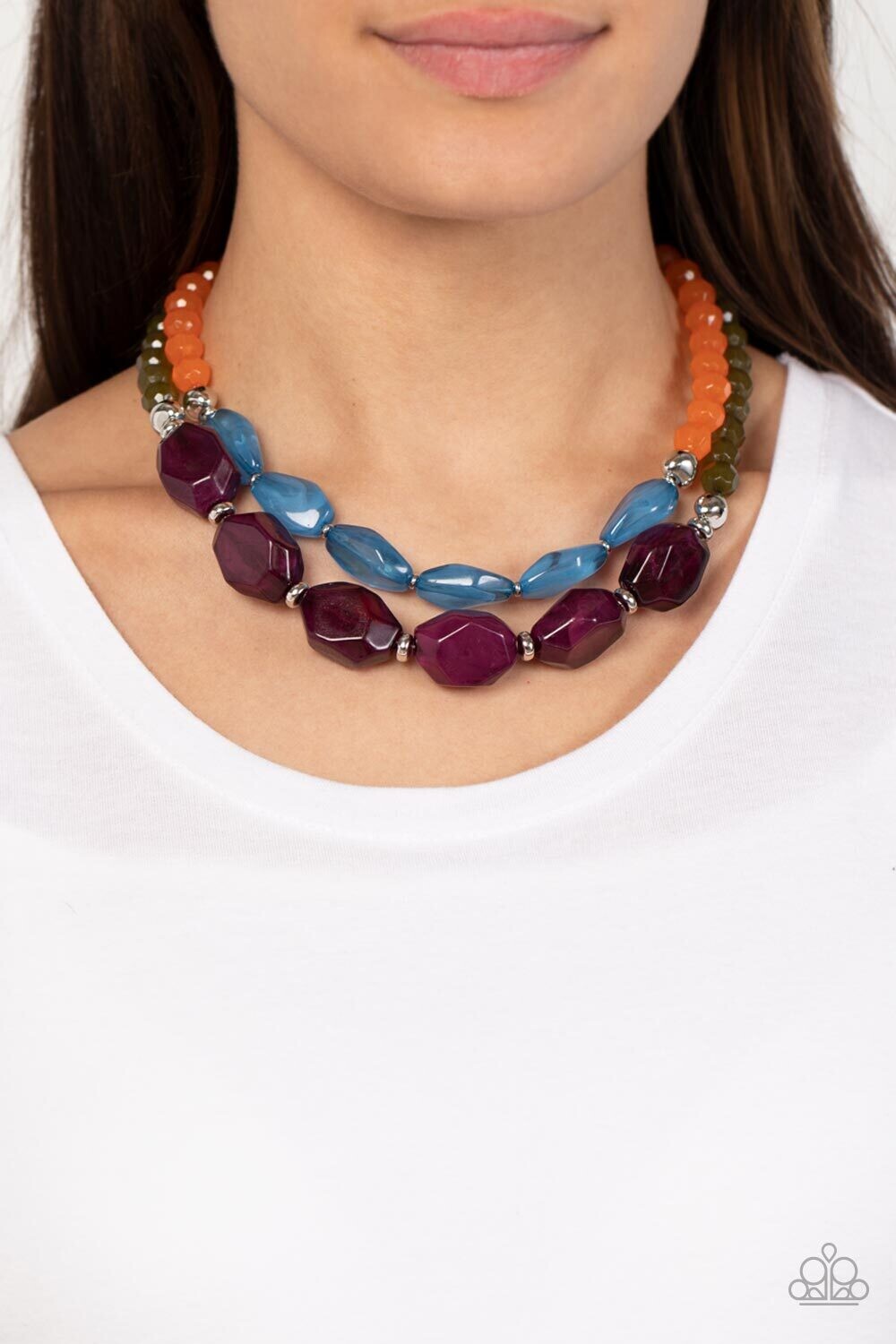 Tropical Trove -Purple Multi Necklace