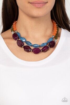 Tropical Trove -Purple Multi Necklace