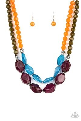 Tropical Trove -Purple Multi Necklace
