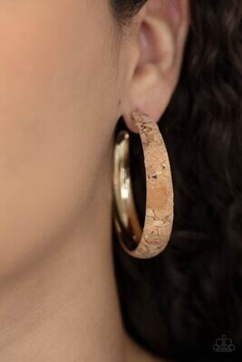 A CORK In The Road - Gold Earring