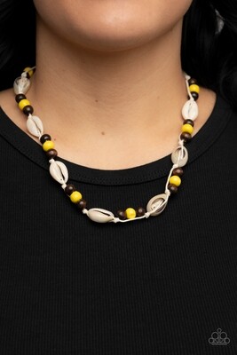 Bermuda Beachcomber- Yellow Brown Necklace