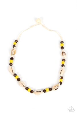 Bermuda Beachcomber- Yellow Brown Necklace