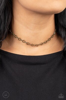 A-Frame A-Game - Brass Choker Necklace