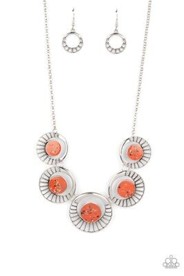 Elliptical Effervescence - Orange Necklace