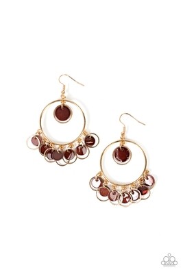 Cabana Charm - Brown/Gold Earring