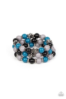 Poshly Packing - Black/Blue/Gray Bracelet