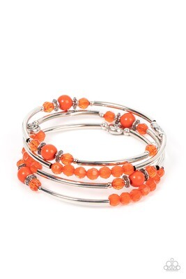 Whimsically Whirly - Orange Coil Bracelet