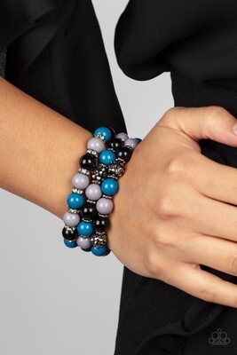 Poshly Packing - Black/Blue/Gray Bracelet