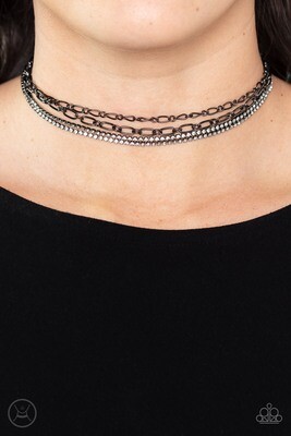 Glitter and Gossip - Black Choker Necklace
