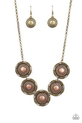 Desert Decor - Multi Brass/Copper Necklace