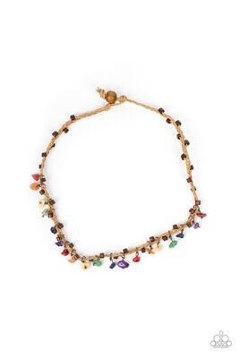 Canyon Voyage - Multi Red/Purple Corded Necklace