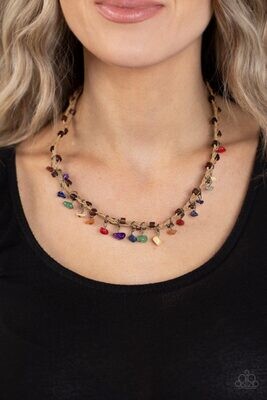 Canyon Voyage - Multi Red/Purple Corded Necklace