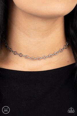 A-Frame A-Game - Silver Choker Necklace
