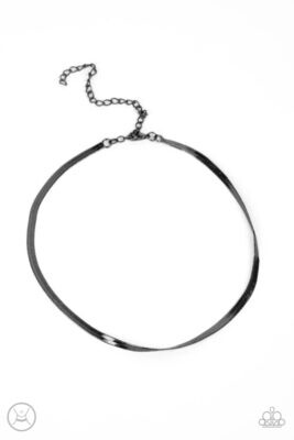 In No Time Flat - Black Choker Necklace