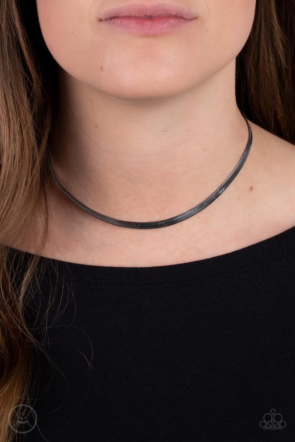 In No Time Flat - Black Choker Necklace