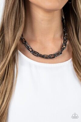 Tough Call - Black Choker Necklace