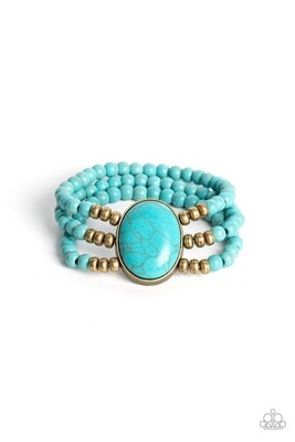 Stone Pools - Brass/Blue Bracelet