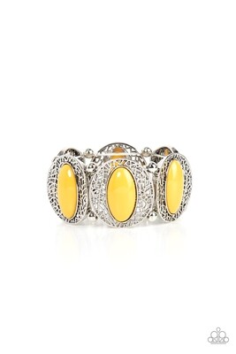 Eastern Escapade - Yellow Stretch Bracelet