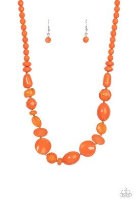Tropical Tsunami - Orange Necklace