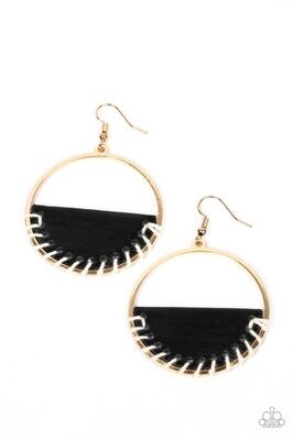 Lavishly Laid Back - Black/Ivory Gold Necklace