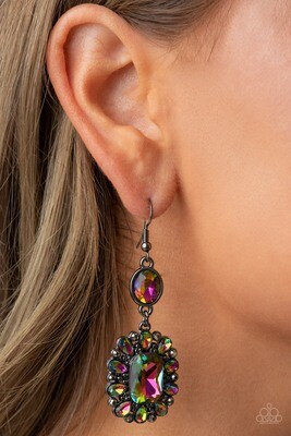 Capriciously Cosmopolitan - Multi Oilspill Earring