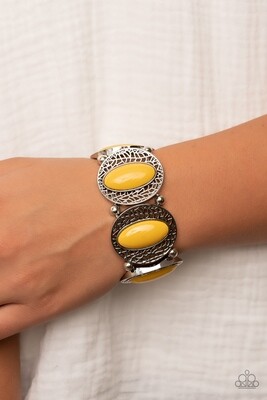 Eastern Escapade - Yellow Stretch Bracelet