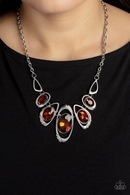 Hypnotic Twinkle - Brown Necklace