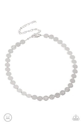 Flash Mob Flicker - Silver Choker Necklace