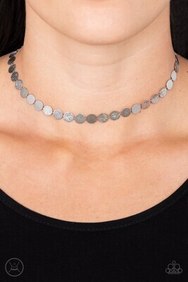 Flash Mob Flicker - Silver Choker Necklace