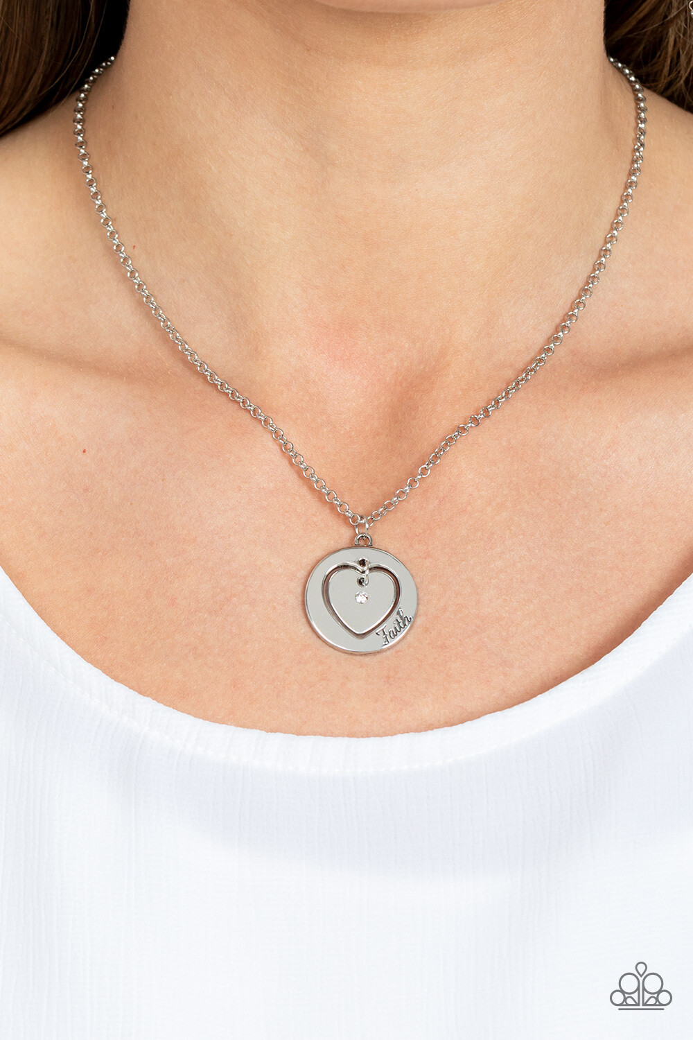 Heart Full of Faith - Silver Necklace