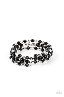 Colorfully Coiled - Black Bracelet